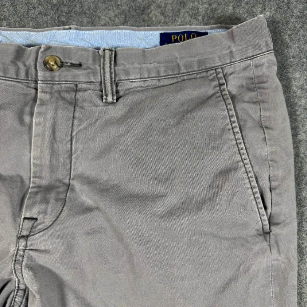 Polo Ralph Lauren Pants Mens 34x32 (34x30) Grey Stretch Straight Chino Trousers